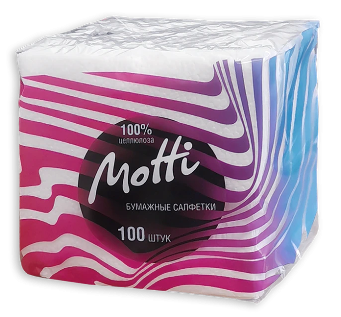 Салфетки бумажные 100шт "MOTTI" 240*240мм.
